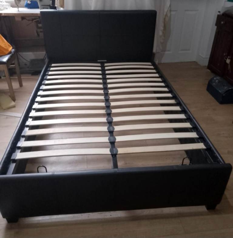 Small Double Leather Bed Frame [£50] (SAME DAY DELIVERY AVAILABLE)