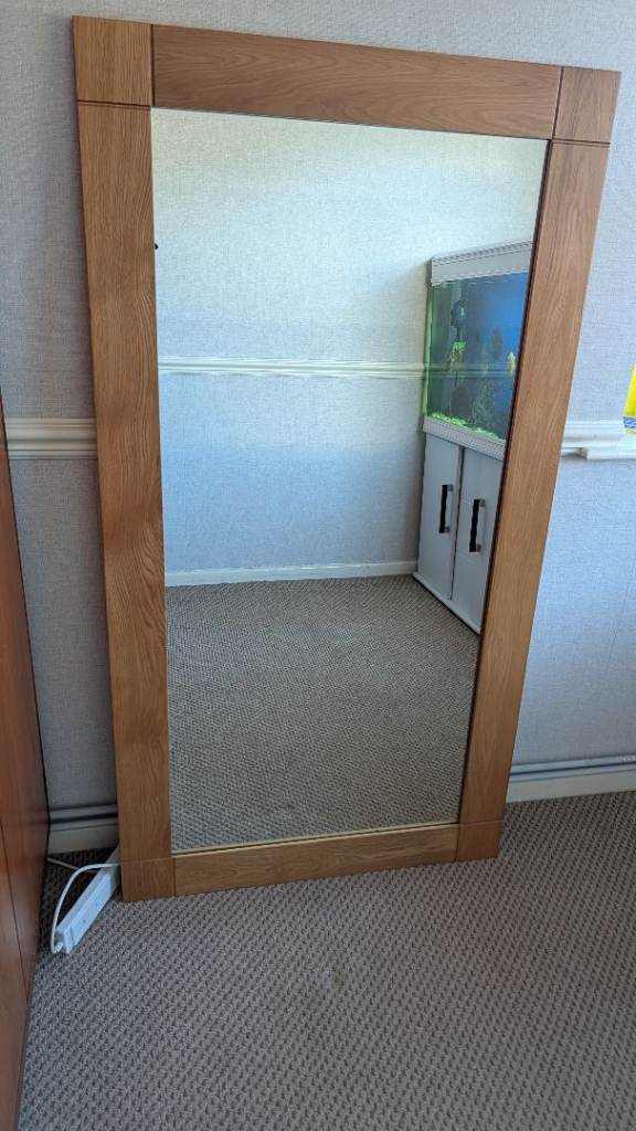 Solid oak mirror
