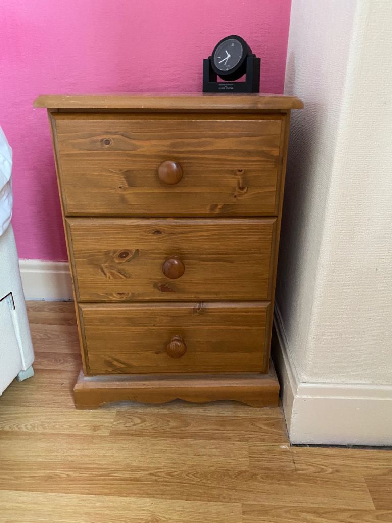 Pine bedside drawers