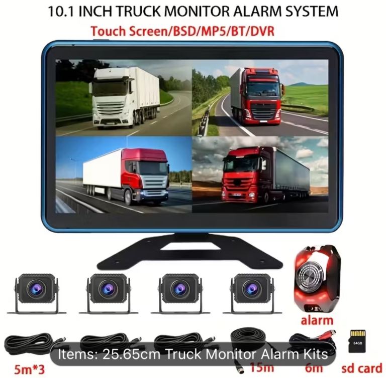 image for 10.1” Truck DVR System with AHD Touch Screen Monitor, MPVehicle Recorder,