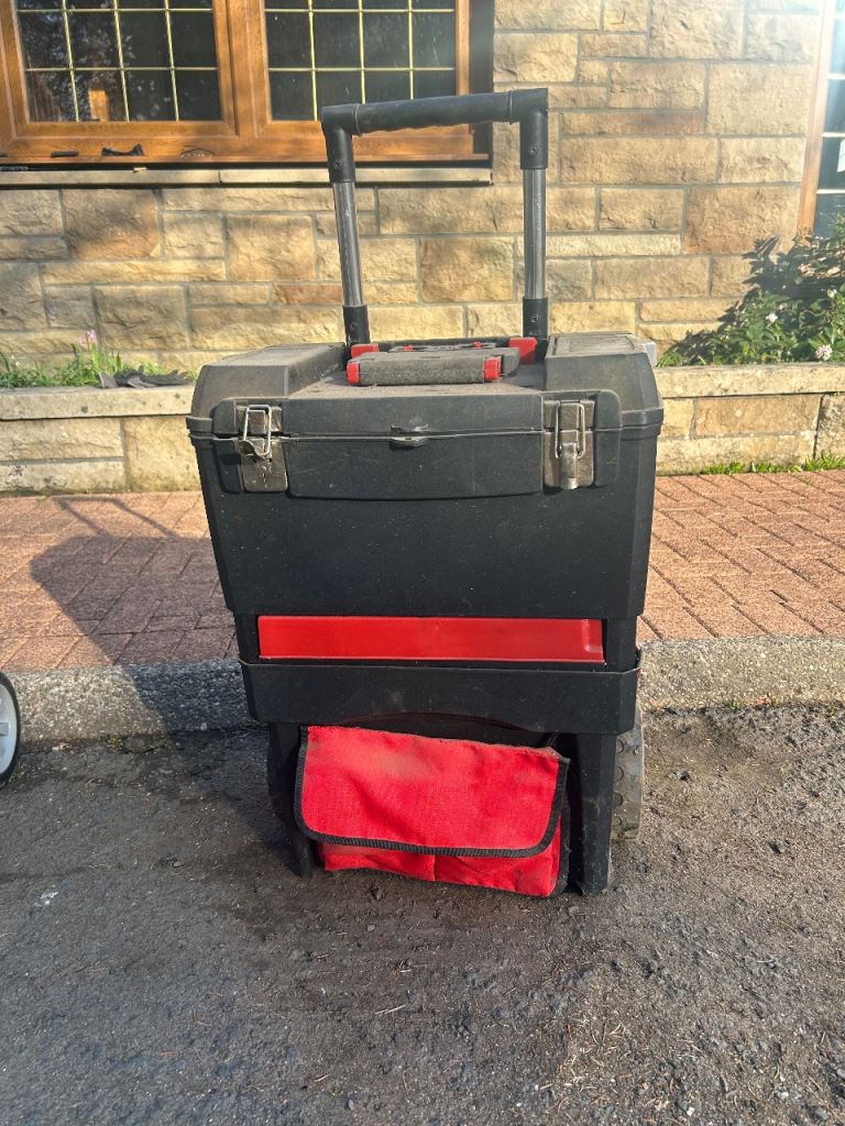 Rolling Tool Box / Mobile Tool Chest with Handle & Wheels