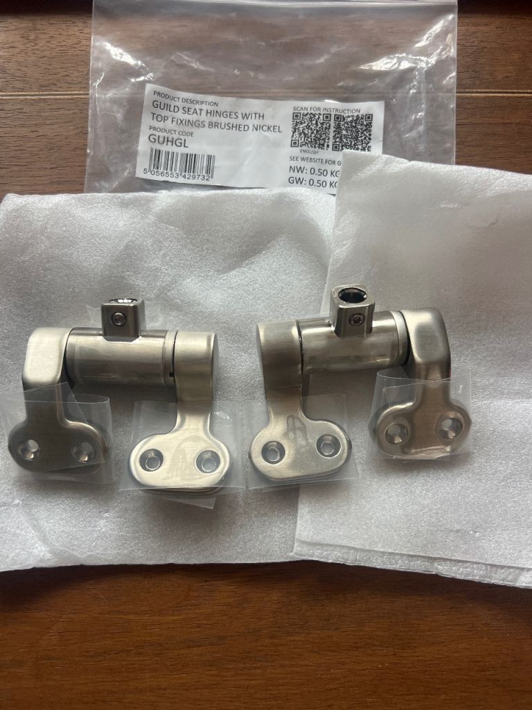 Burlington brushed chrome loo seat hinges £45 new