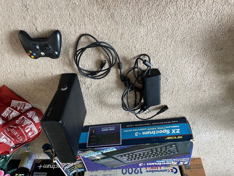 Xbox 360 Console with Controller and Cables – Good Condition
