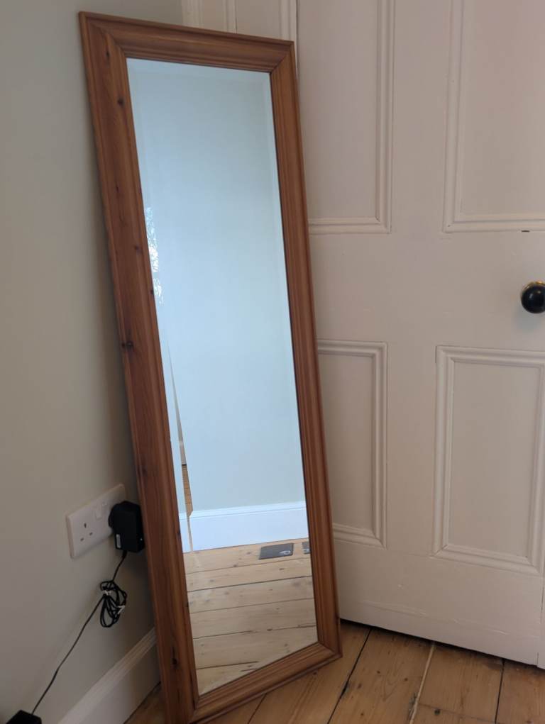 Full length wood frame mirror