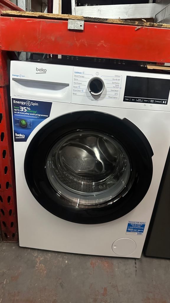 9KG WHITE BEKO WASHING MACHINE 1400 SPIN A+++