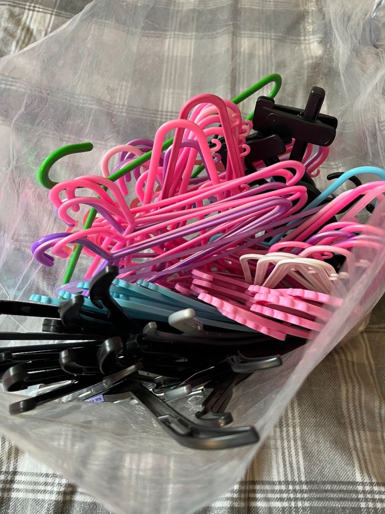 Bag full of children’s hangers 