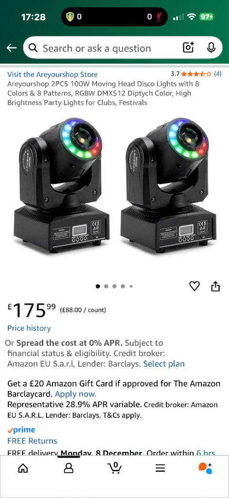 Moving head disco lights