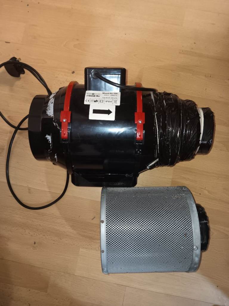 Inline Duct Fan with Carbon Filter – Fair Condition