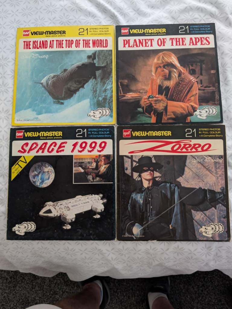 View-Master Reels - The Island at the Top of the World, Planet of the Apes, Space 1999, Zorro