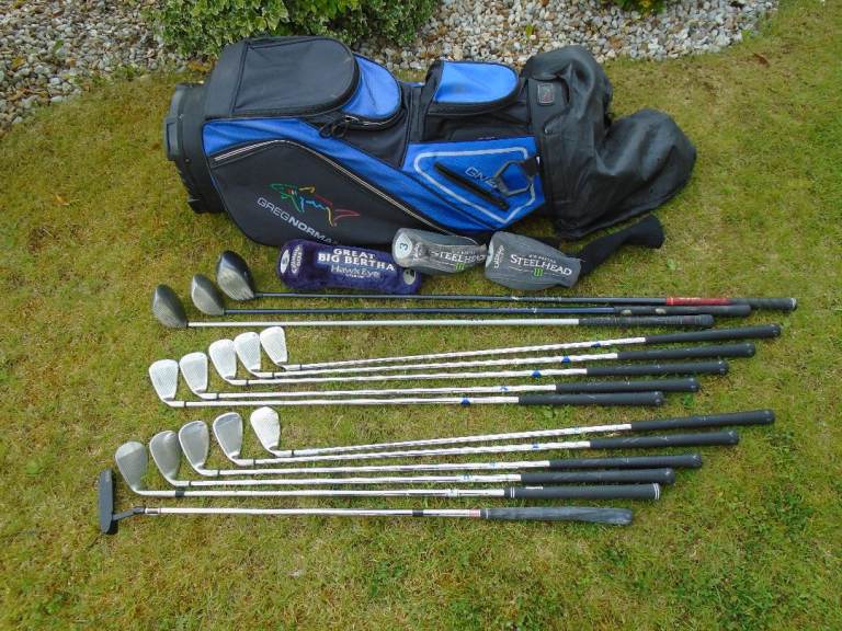 Callaway x20 golf set in greg norman cart bag 14 clubs