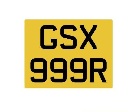 GSX 999R Private Personalised Registration Suzuki GSXR K1 - K8 L0 - L7 Phantom
