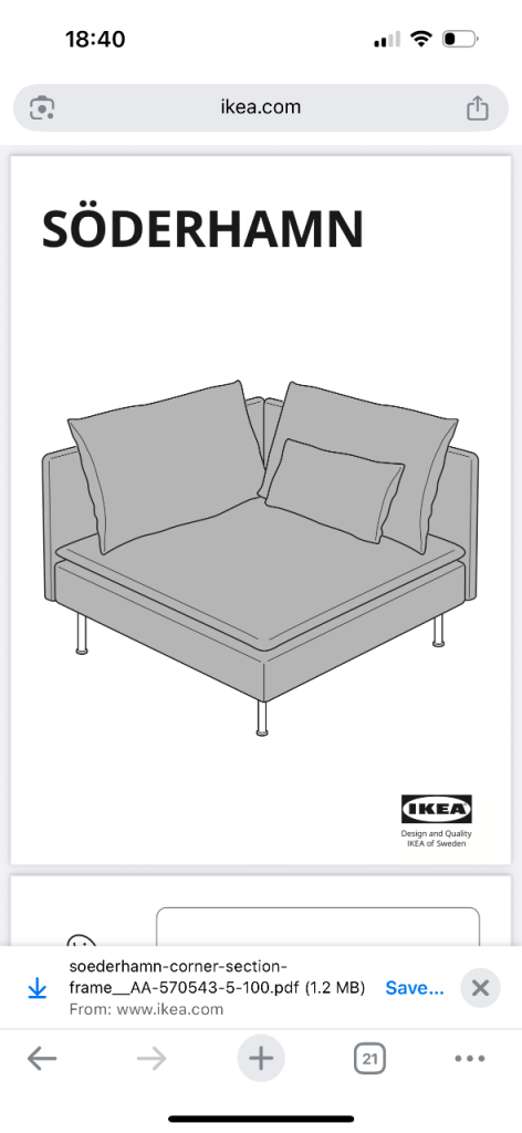 IKEA Soderhamn Corner Sofa