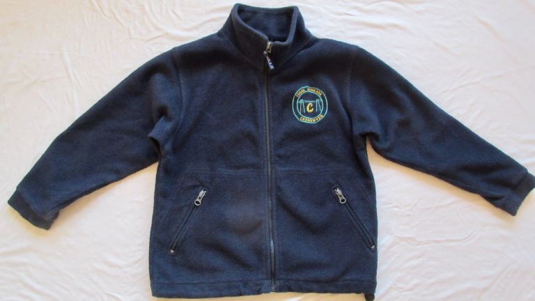 Ysgol Gynradd Casnewydd school navy fleece jacket age 5-6