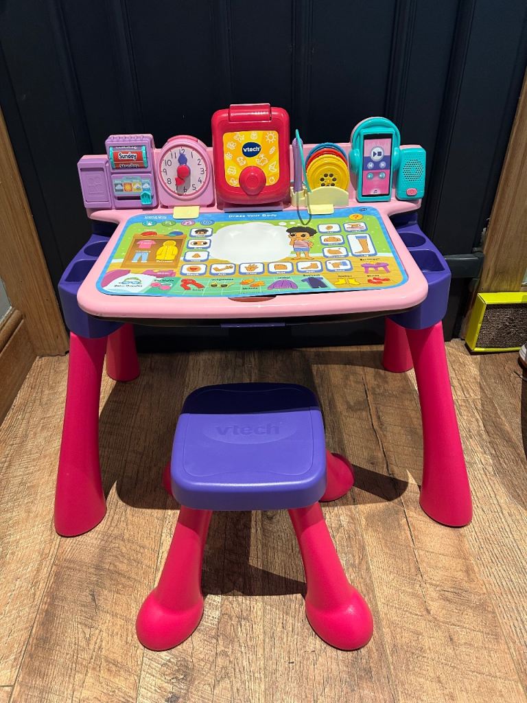 image for Pink V-Tech Learn and Draw Activity Desk