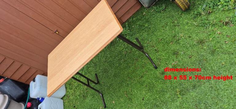 Folding freestanding camping table for camper caravan motorhome boat.