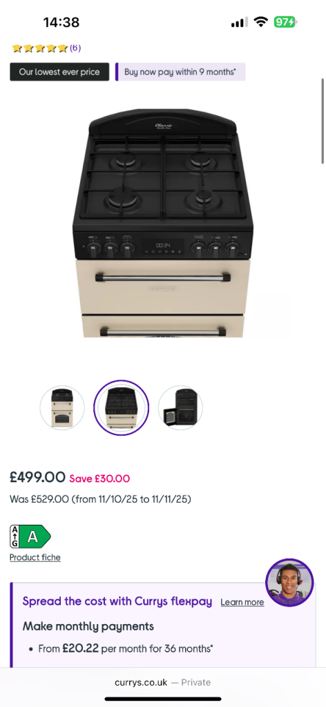 LEISURE CLB60FCC 60 cm Dual Fuel Cooker - Cream