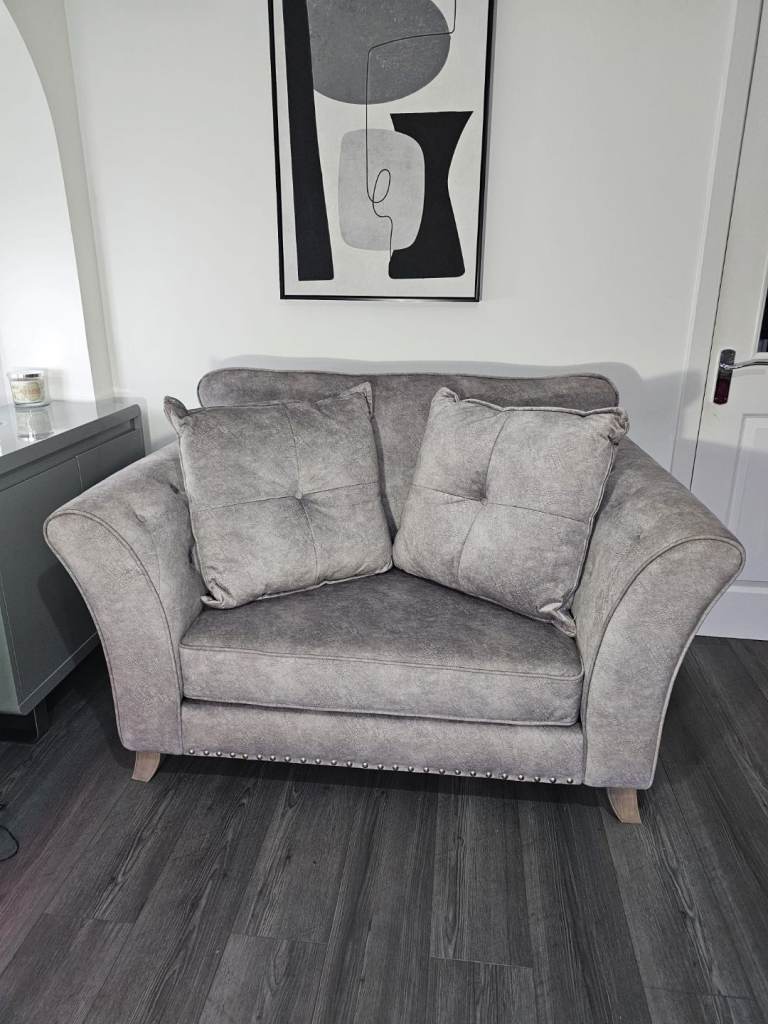 Small Grey 2 seater / Cuddler chair