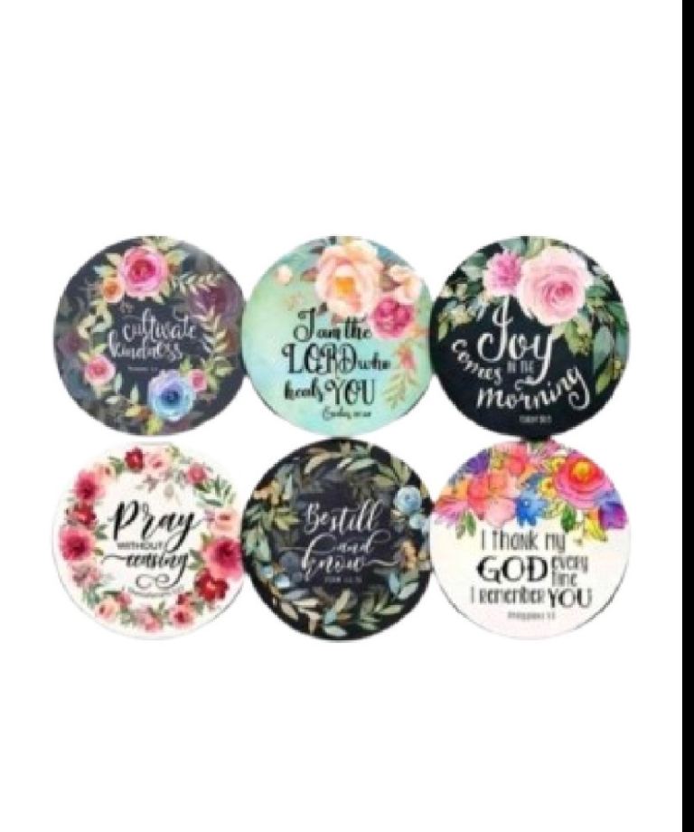 BN 6 Christian wooden coasters