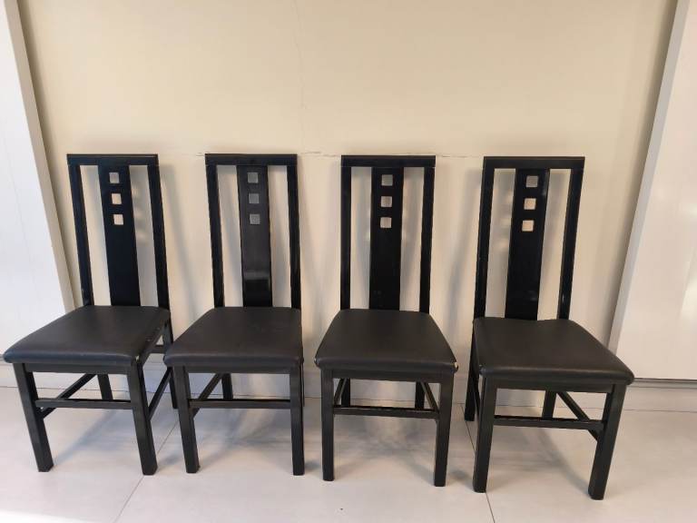 DESIGNER ITALIAN HIGH-BACK Dining CHAIRS (SET OF 4) - ONLY £60!