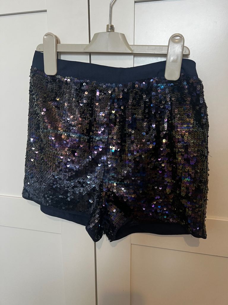 Girls sequin party shorts 9-10