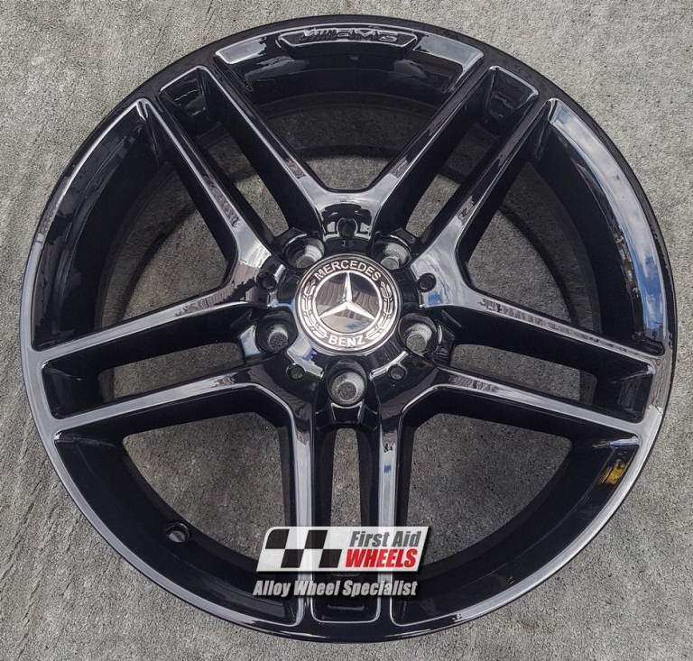 MERCEDES C CLASS W204 1X 17" GENUINE AMG GLOSS BLACK REAR ALLOY WHEEL S294BGR