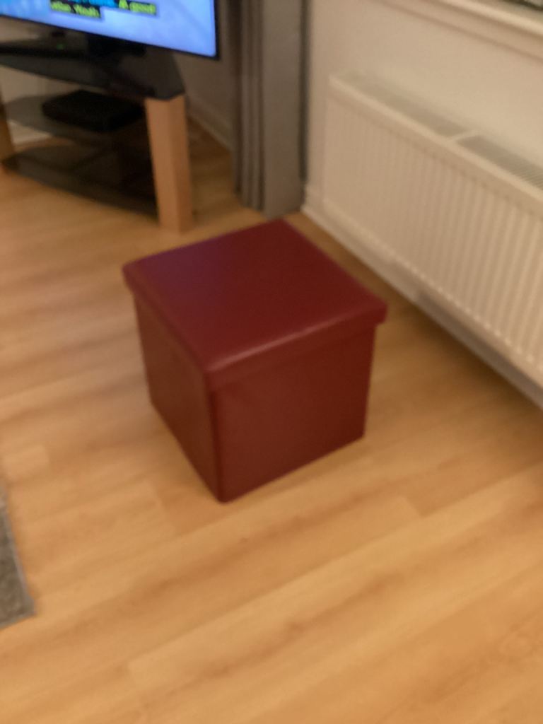 Faux Leather Cube Ottoman