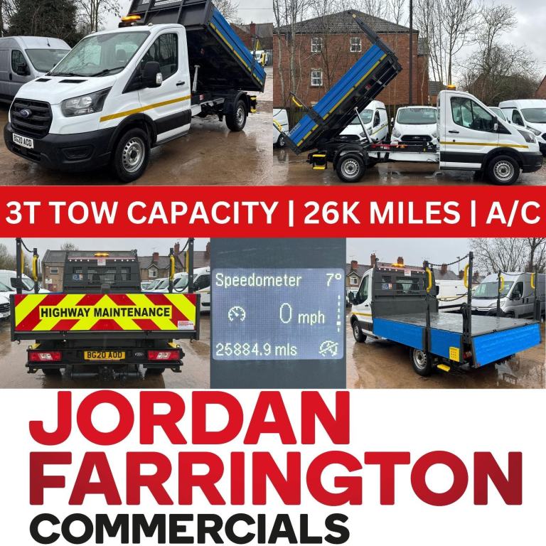 2020 FORD TRANSIT SINGLE CAB RWD ALLOY TIPPER AIRCON 26K MILES*3T TOW CAPACITY*