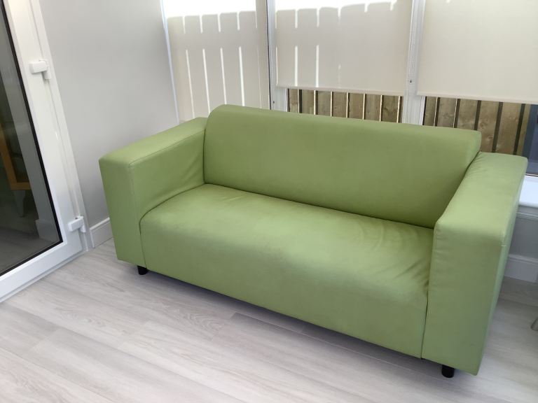 Lime green 3 seater sofa 