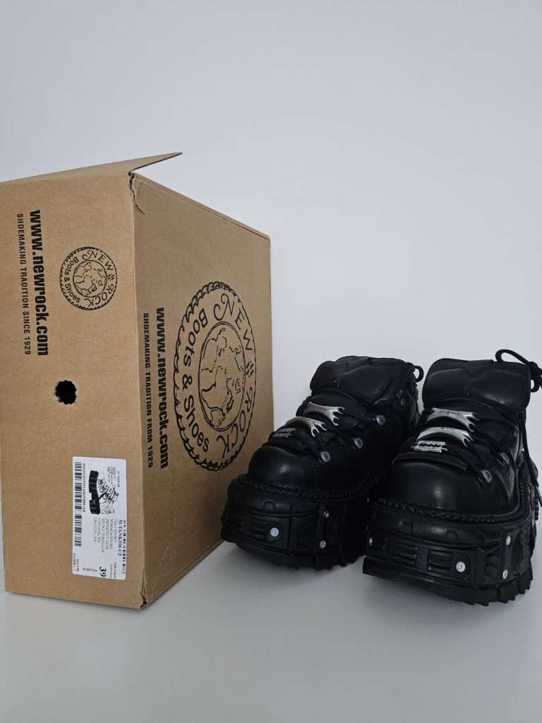 NEW ROCK M-TANK106-C2 unisex platform shoes in black SIZE UK 6 *UNWORN*