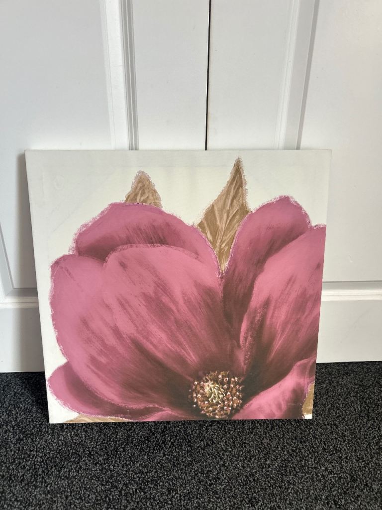 Burgundy purple flower picture frame 