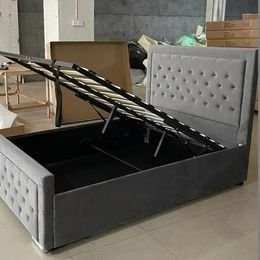 Plush Velvet Heaven Hiltion ottoman Double bed frame without Mattress !! 