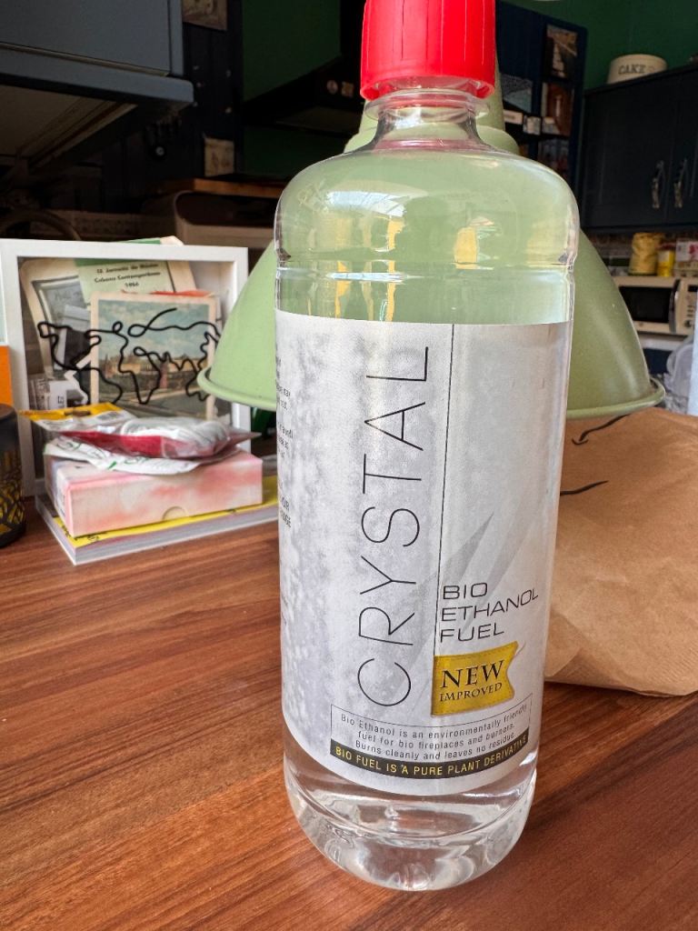 Crystal Bio Ethanol Fuel 1 Litre Bottle – New Unopened