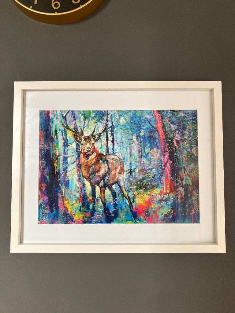 Colourful Stag Deer Framed Print 