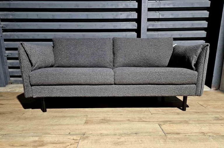 image for Unused Boucle 3 Seater Sofa - Grey.