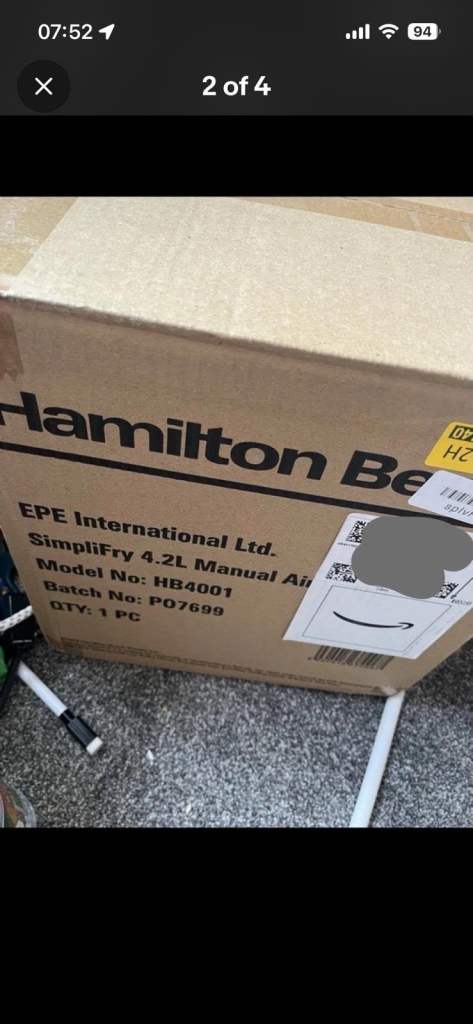 Hamilton Beach SimpliFry 4.2L Manual Air Fryer - Brand New in Box