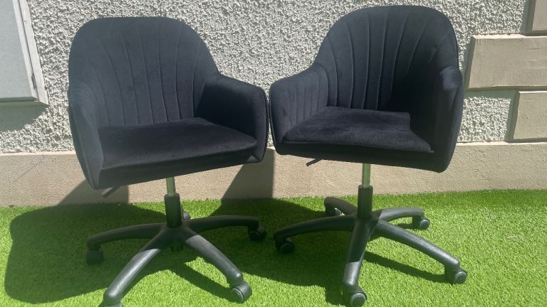 TWO upholstered desk chairs 