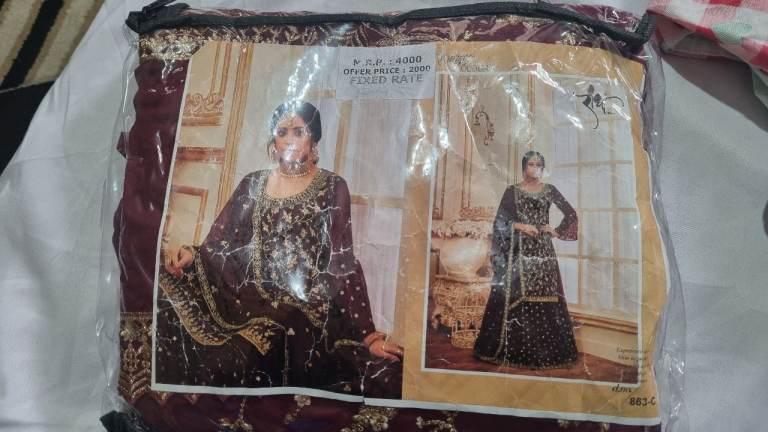 New Women's Traditional Wear Dress with Gold Embroidery