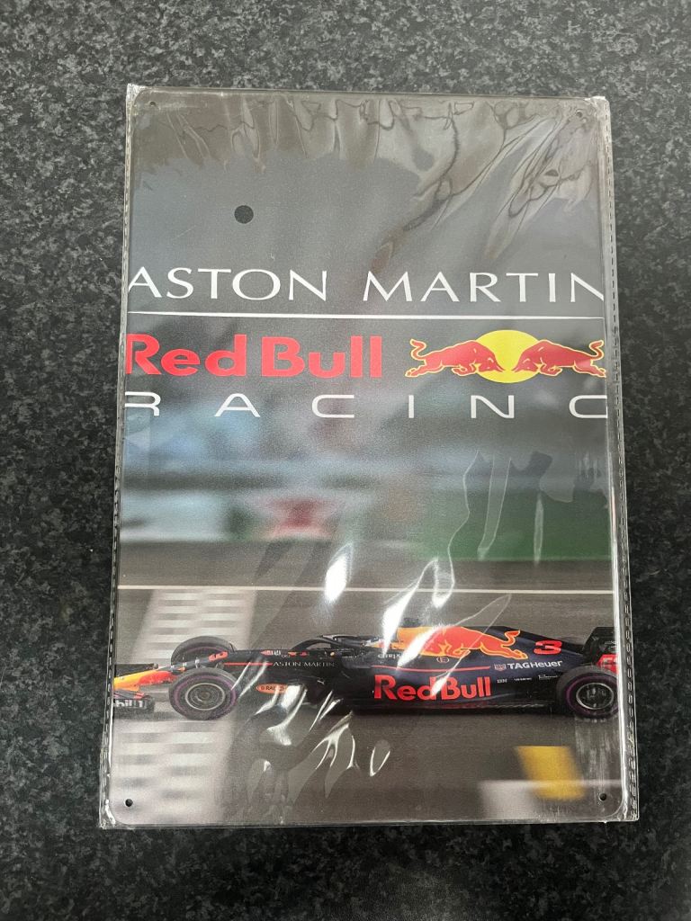 Vintage Style Sign Metal 20cm x 30cm Brand New, Red Bull Racing Man/Women Cave