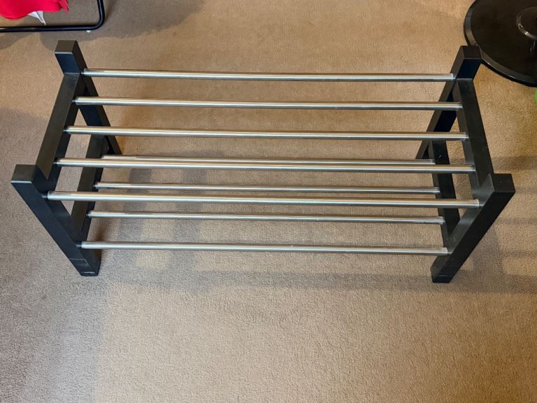 Shoe Rack / Storage Shelf – Metal & Wood | Space Saving