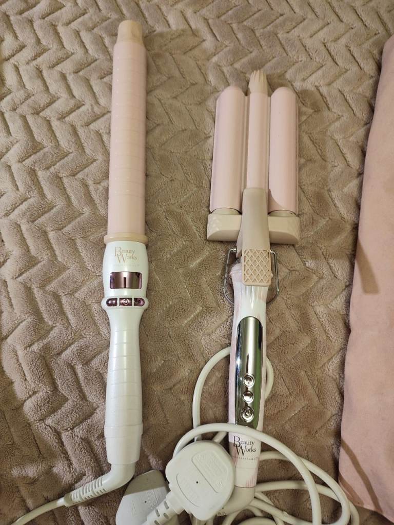 image for BeautyWorks Molly Mae Bundle Professional Hair Curler Wand and Waver Set