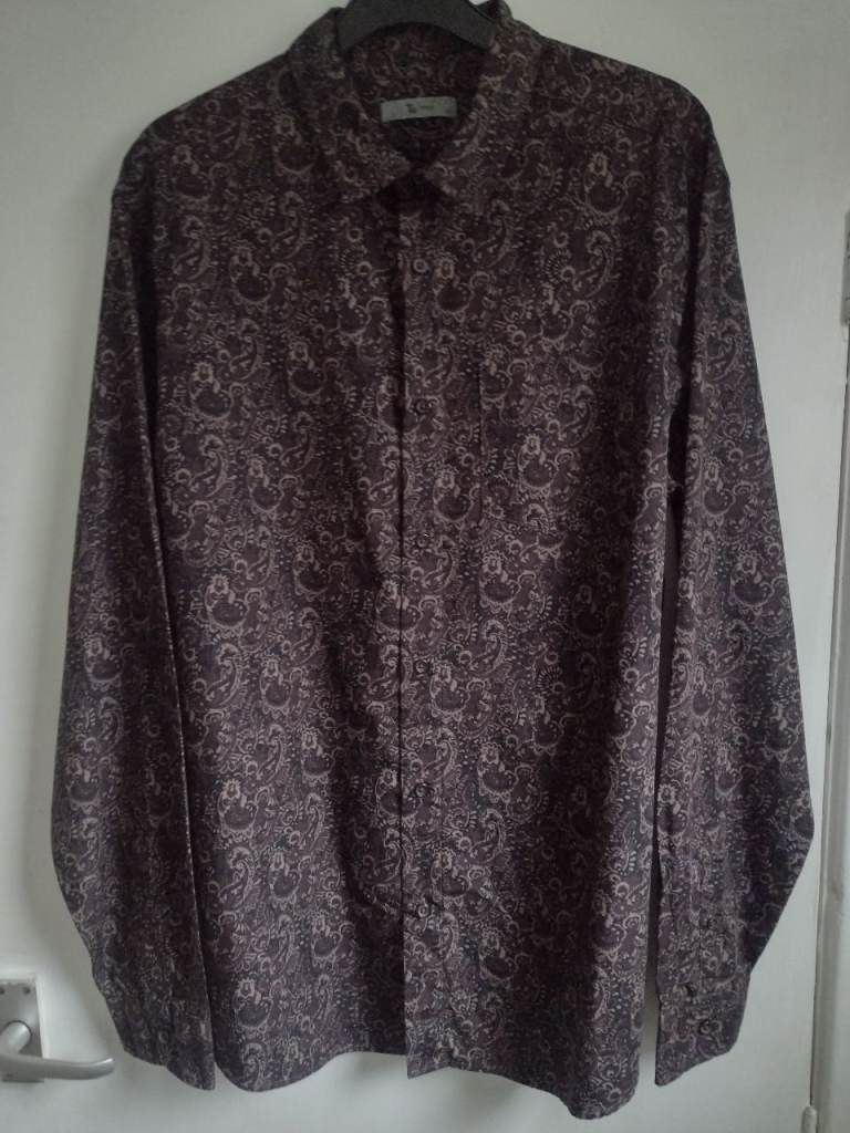 Men's brown Paisley cotton shirt size M #GotStuffGetCash