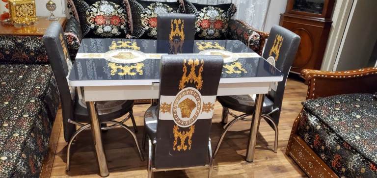 Black Gold Turkish-style Dining Table 