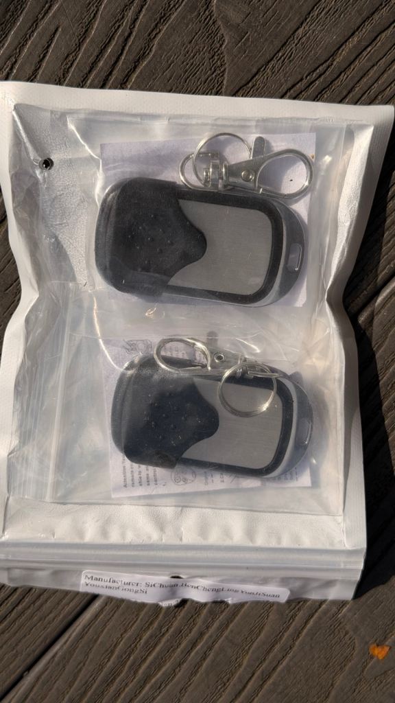 2Pack Universal 433MHz Garage Door Remote Control Key Fob Wireless Cloning Key