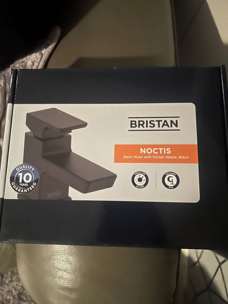image for Bristan- basin mixer with clicker waste, black 