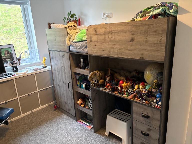 Grey mid sleeper bed 