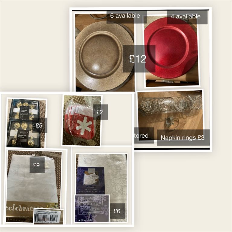 Christmas decorations, table wear, 