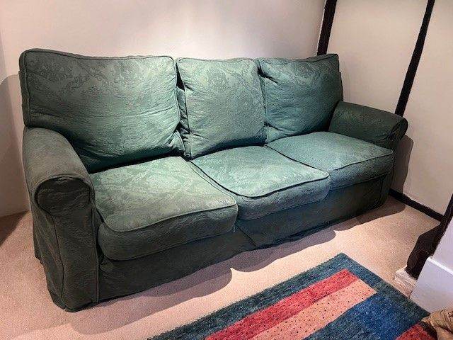 FREE to collect. 3-SEATER SOFA — Very comfortable. Very good condition. (No up to date fire tags) 