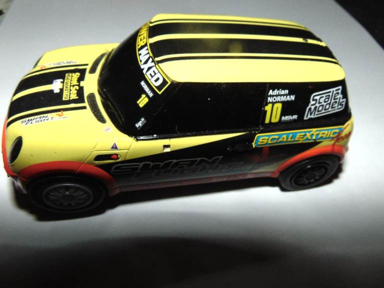 Scalextric Mini Cooper Race Car – Yellow/Black, Good Condition
