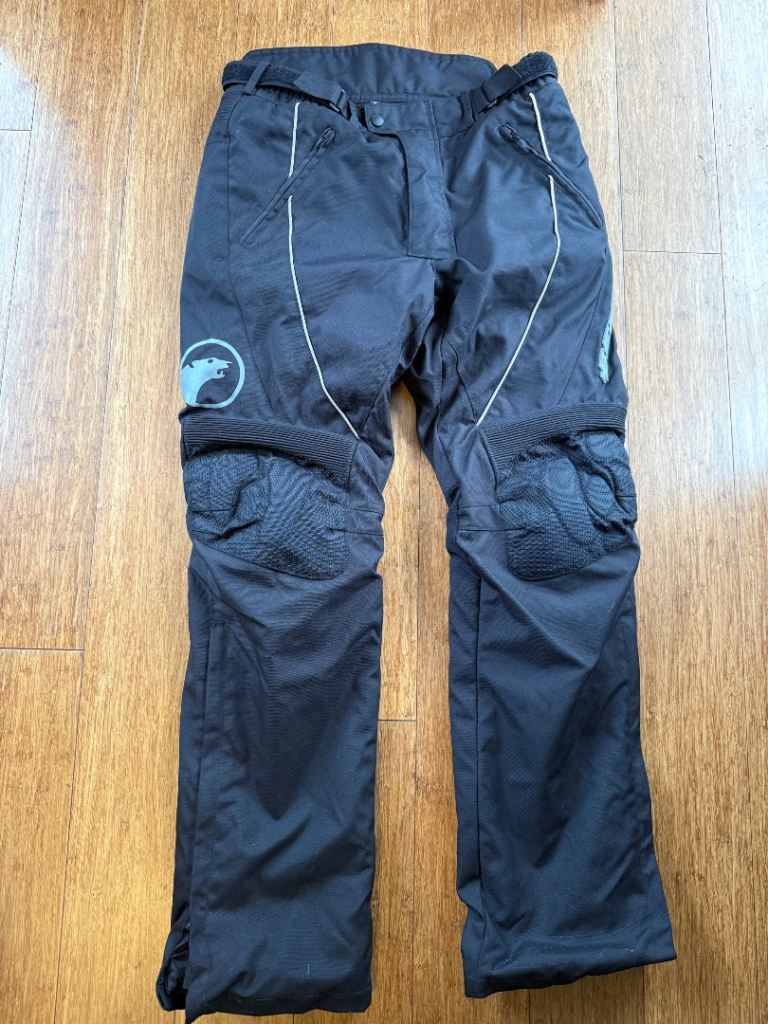 Bering Motorcycle Trousers Mens Medium Black Textile M Armoured Removable Liner