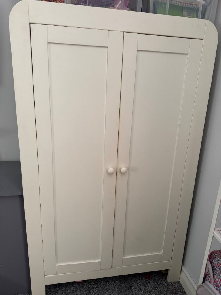 Cream Mamas and Papas Nursery Wardrobe & Changing Table Chest of Drawers